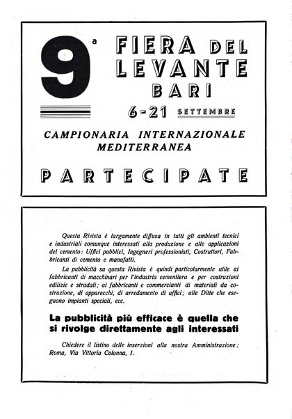 L'industria italiana del cemento rivista della Società incremento applicazioni cemento