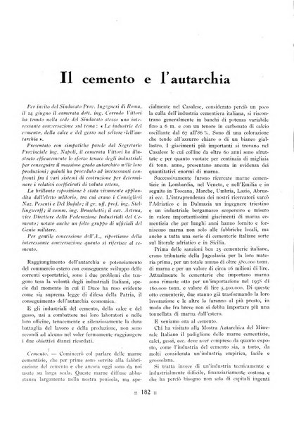 L'industria italiana del cemento rivista della Società incremento applicazioni cemento