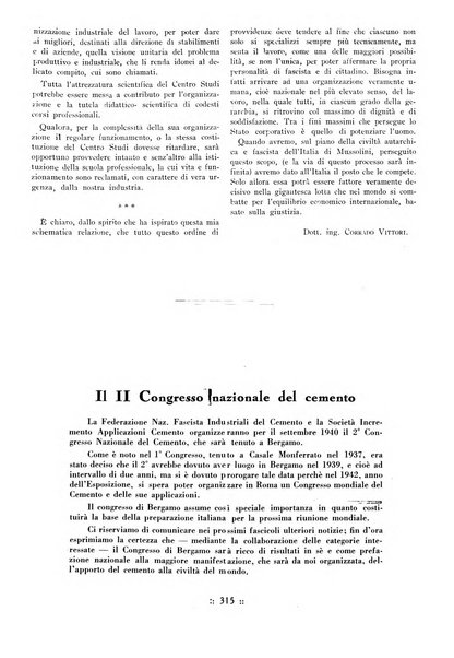 L'industria italiana del cemento rivista della Società incremento applicazioni cemento