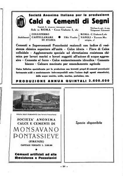 L'industria italiana del cemento rivista della Società incremento applicazioni cemento