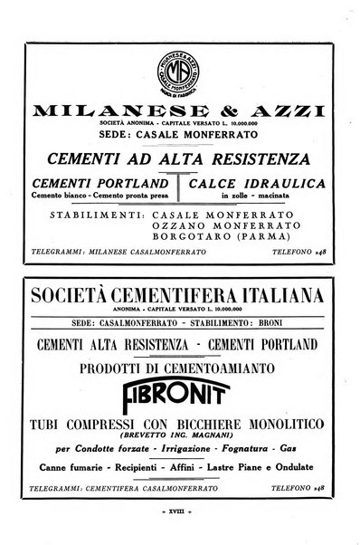 L'industria italiana del cemento rivista della Società incremento applicazioni cemento