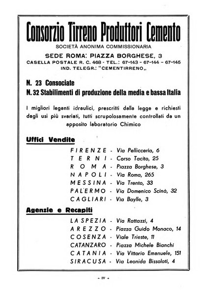 L'industria italiana del cemento rivista della Società incremento applicazioni cemento