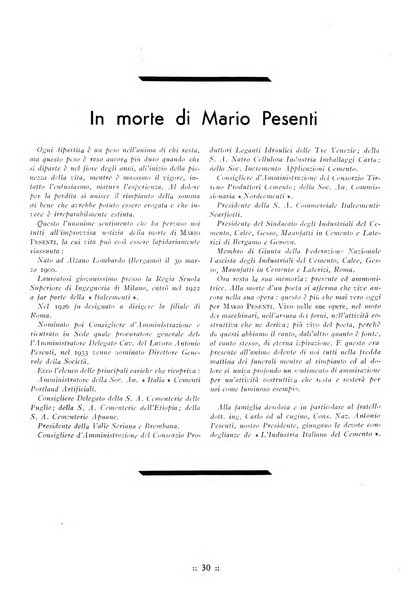 L'industria italiana del cemento rivista della Società incremento applicazioni cemento