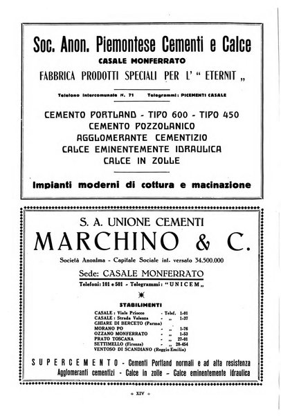 L'industria italiana del cemento rivista della Società incremento applicazioni cemento