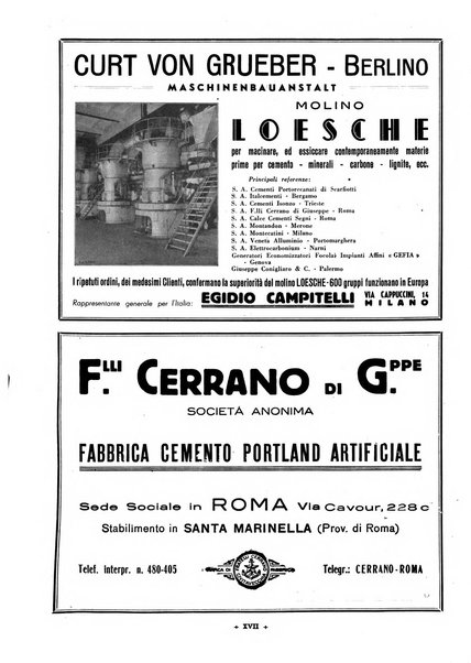 L'industria italiana del cemento rivista della Società incremento applicazioni cemento