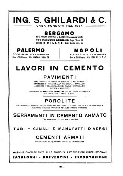 L'industria italiana del cemento rivista della Società incremento applicazioni cemento