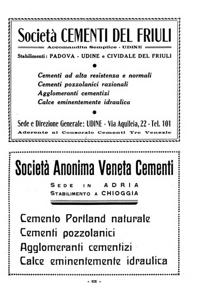 L'industria italiana del cemento rivista della Società incremento applicazioni cemento