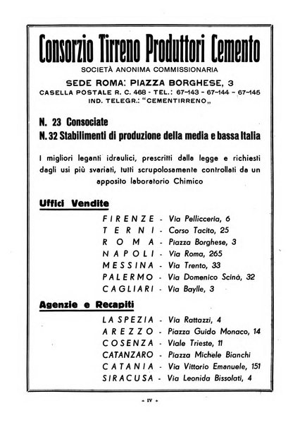 L'industria italiana del cemento rivista della Società incremento applicazioni cemento