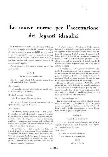 L'industria italiana del cemento rivista della Società incremento applicazioni cemento