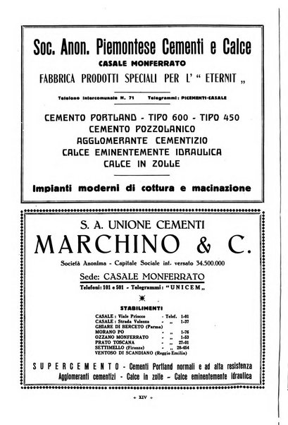 L'industria italiana del cemento rivista della Società incremento applicazioni cemento