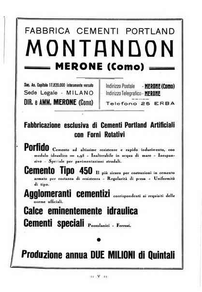 L'industria italiana del cemento rivista della Società incremento applicazioni cemento