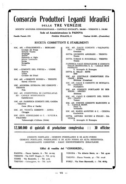 L'industria italiana del cemento rivista della Società incremento applicazioni cemento