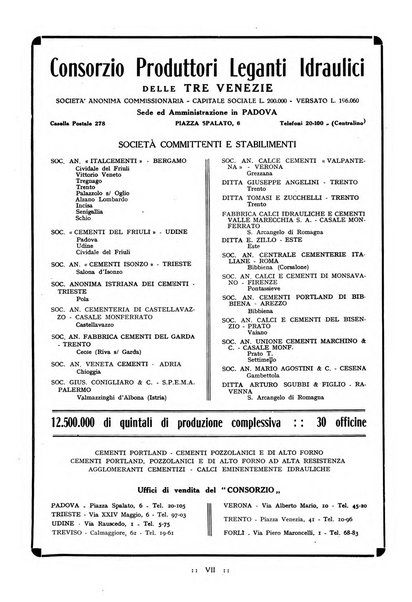 L'industria italiana del cemento rivista della Società incremento applicazioni cemento