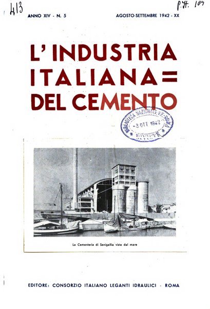 L'industria italiana del cemento rivista della Società incremento applicazioni cemento