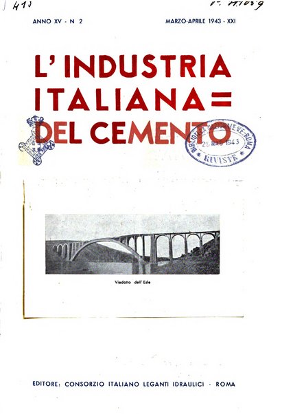 L'industria italiana del cemento rivista della Società incremento applicazioni cemento