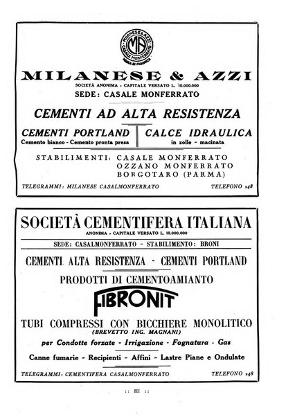 L'industria italiana del cemento rivista della Società incremento applicazioni cemento