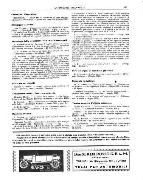 L'industria meccanica rivista quindicinale