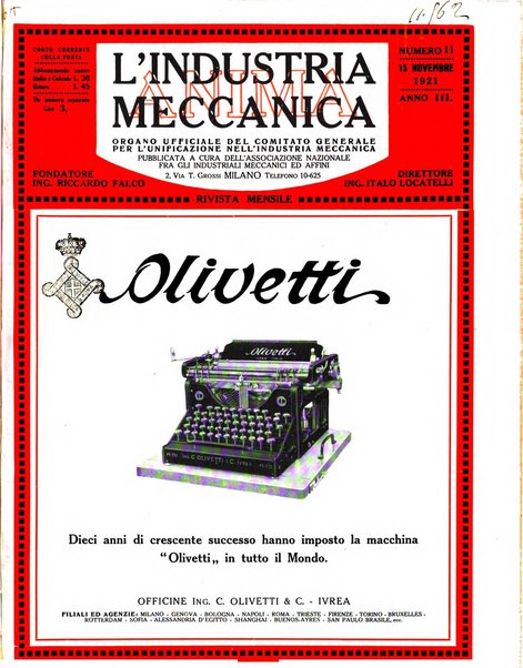 L'industria meccanica rivista quindicinale