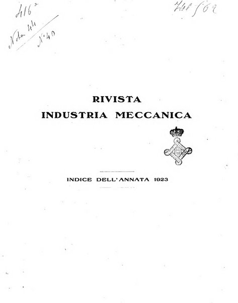 L'industria meccanica rivista quindicinale