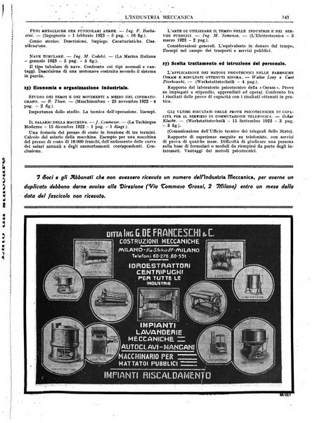 L'industria meccanica rivista quindicinale