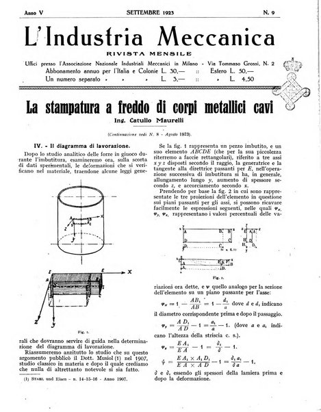 L'industria meccanica rivista quindicinale