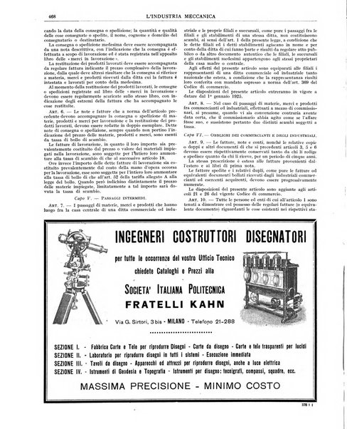 L'industria meccanica rivista quindicinale