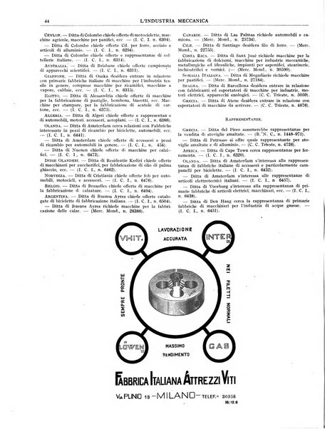 L'industria meccanica rivista quindicinale