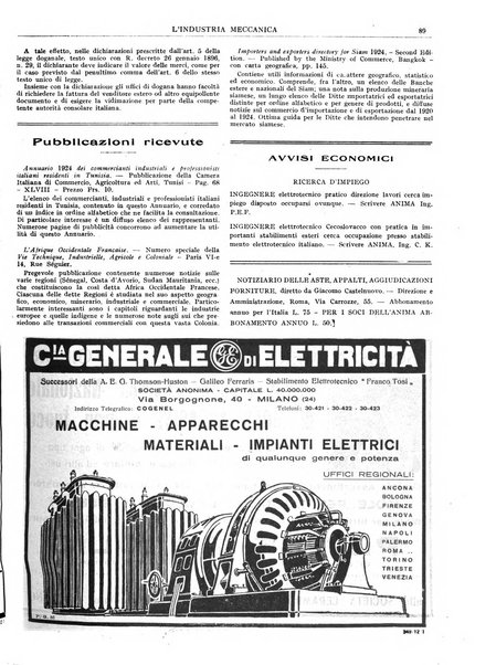 L'industria meccanica rivista quindicinale