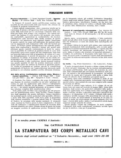 L'industria meccanica rivista quindicinale