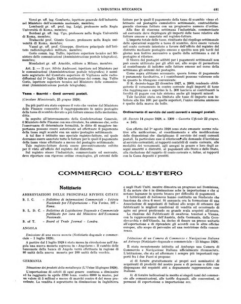 L'industria meccanica rivista quindicinale