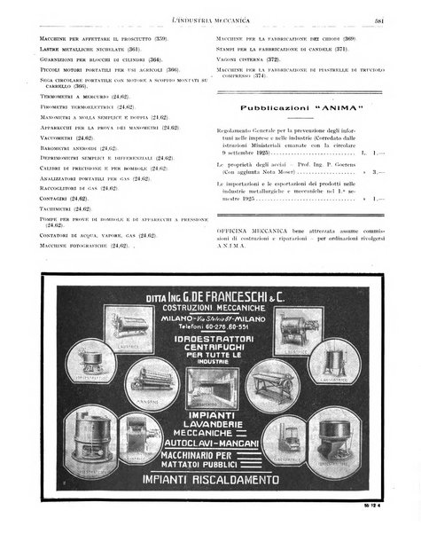 L'industria meccanica rivista quindicinale