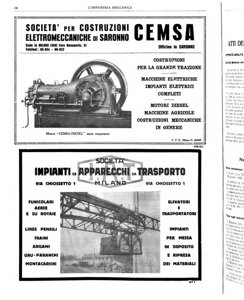 L'industria meccanica rivista quindicinale