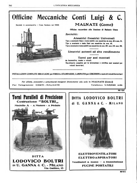 L'industria meccanica rivista quindicinale