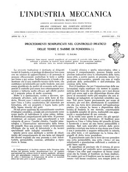 L'industria meccanica rivista quindicinale