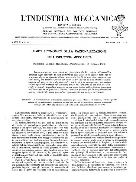 L'industria meccanica rivista quindicinale