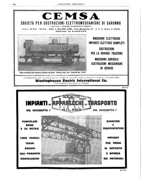 L'industria meccanica rivista quindicinale