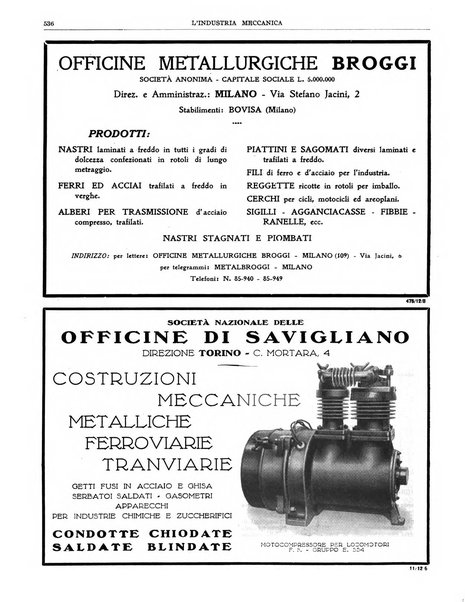 L'industria meccanica rivista quindicinale