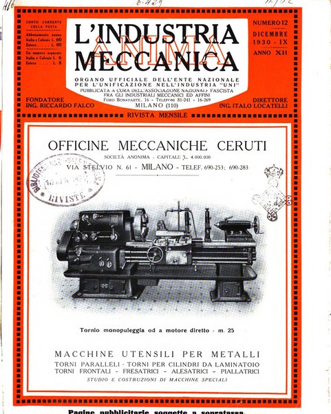 L'industria meccanica rivista quindicinale