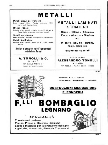 L'industria meccanica rivista quindicinale