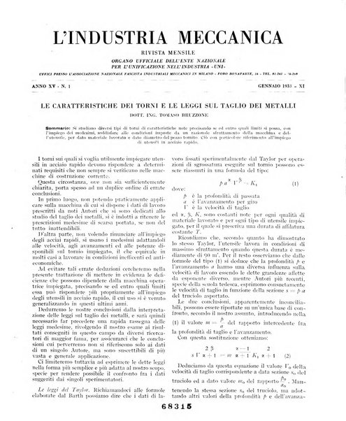 L'industria meccanica rivista quindicinale