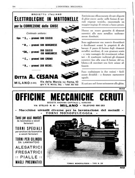 L'industria meccanica rivista quindicinale