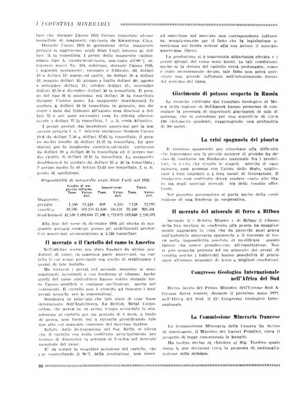 L'industria mineraria bollettino mensile della Federazione nazionale fascista dell'industria mineraria