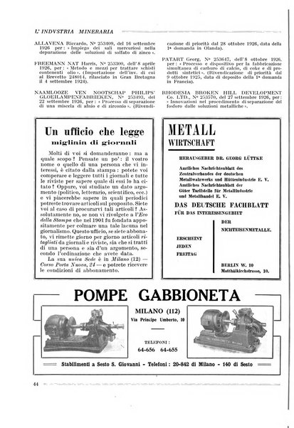 L'industria mineraria bollettino mensile della Federazione nazionale fascista dell'industria mineraria