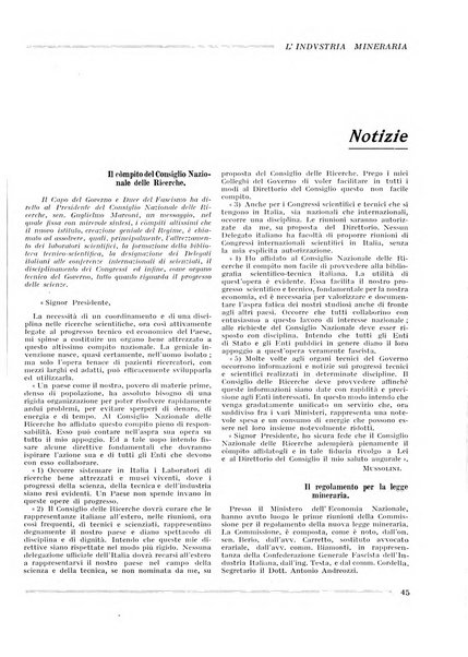 L'industria mineraria bollettino mensile della Federazione nazionale fascista dell'industria mineraria