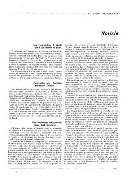 L'industria mineraria bollettino mensile della Federazione nazionale fascista dell'industria mineraria