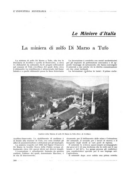 L'industria mineraria bollettino mensile della Federazione nazionale fascista dell'industria mineraria