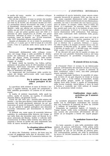 L'industria mineraria bollettino mensile della Federazione nazionale fascista dell'industria mineraria