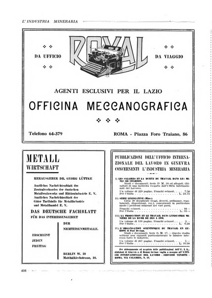 L'industria mineraria bollettino mensile della Federazione nazionale fascista dell'industria mineraria