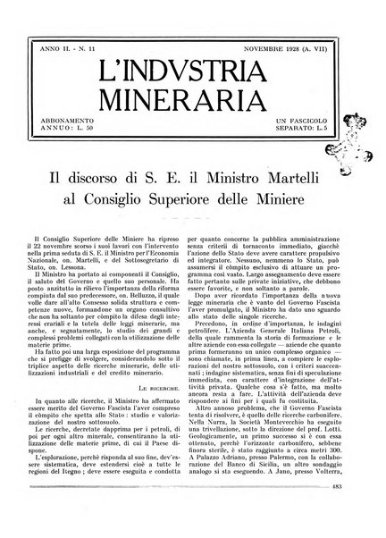 L'industria mineraria bollettino mensile della Federazione nazionale fascista dell'industria mineraria