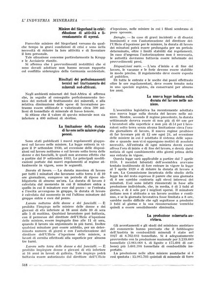 L'industria mineraria bollettino mensile della Federazione nazionale fascista dell'industria mineraria